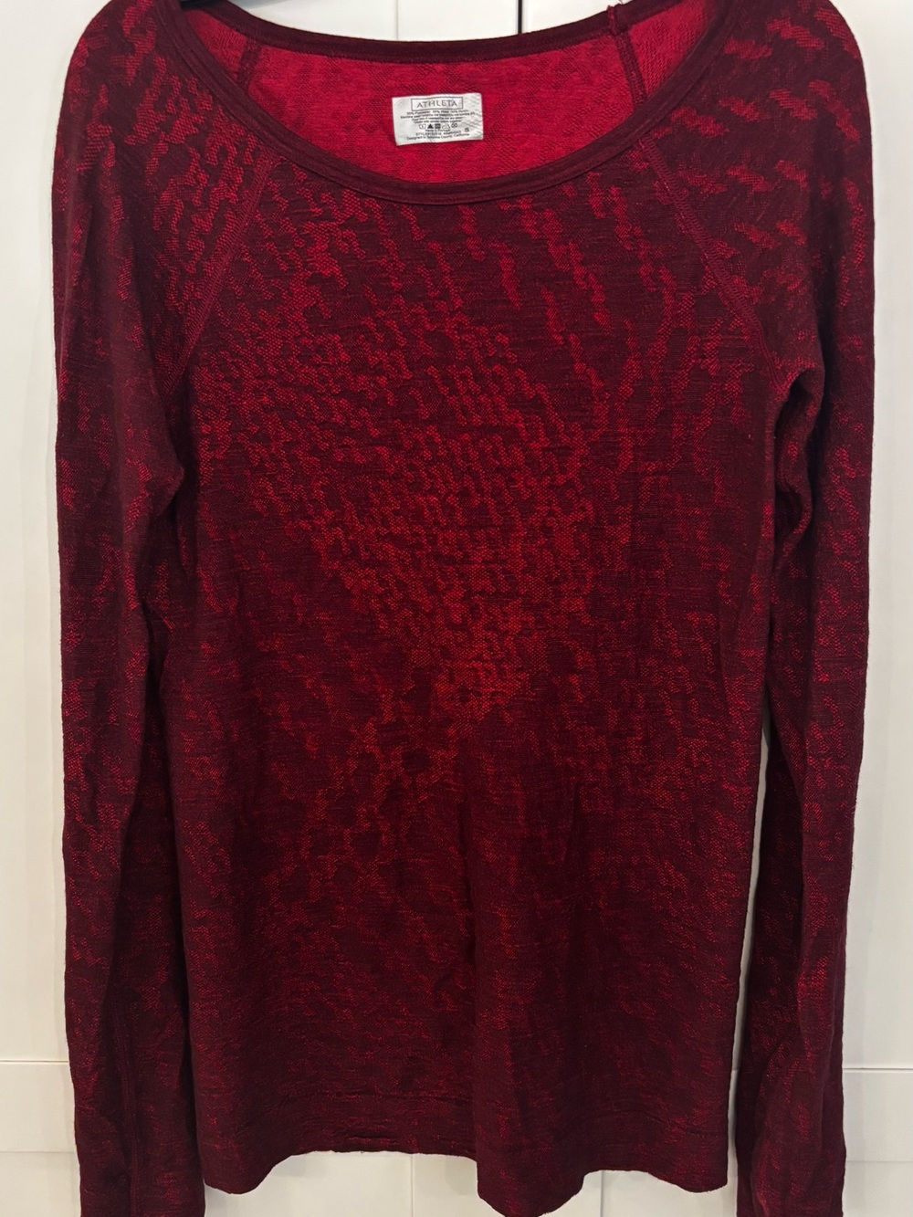 Athleta Black Long-Sleeve Scoop Neck Top